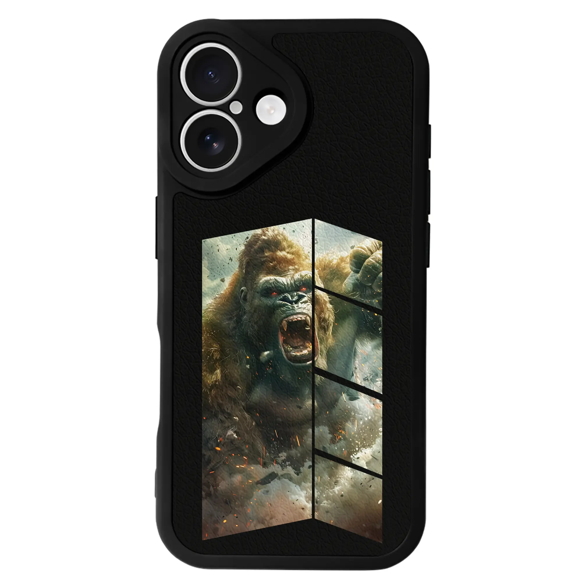 ゴジラ グッズ,キングコング - IPhone 16シリーズ対応 ・ シリコンスマホケース ・ レザー調 ・ 高精度フィット ・ 耐衝撃 ・ ワイヤレス充電対応 ・ 精密カット